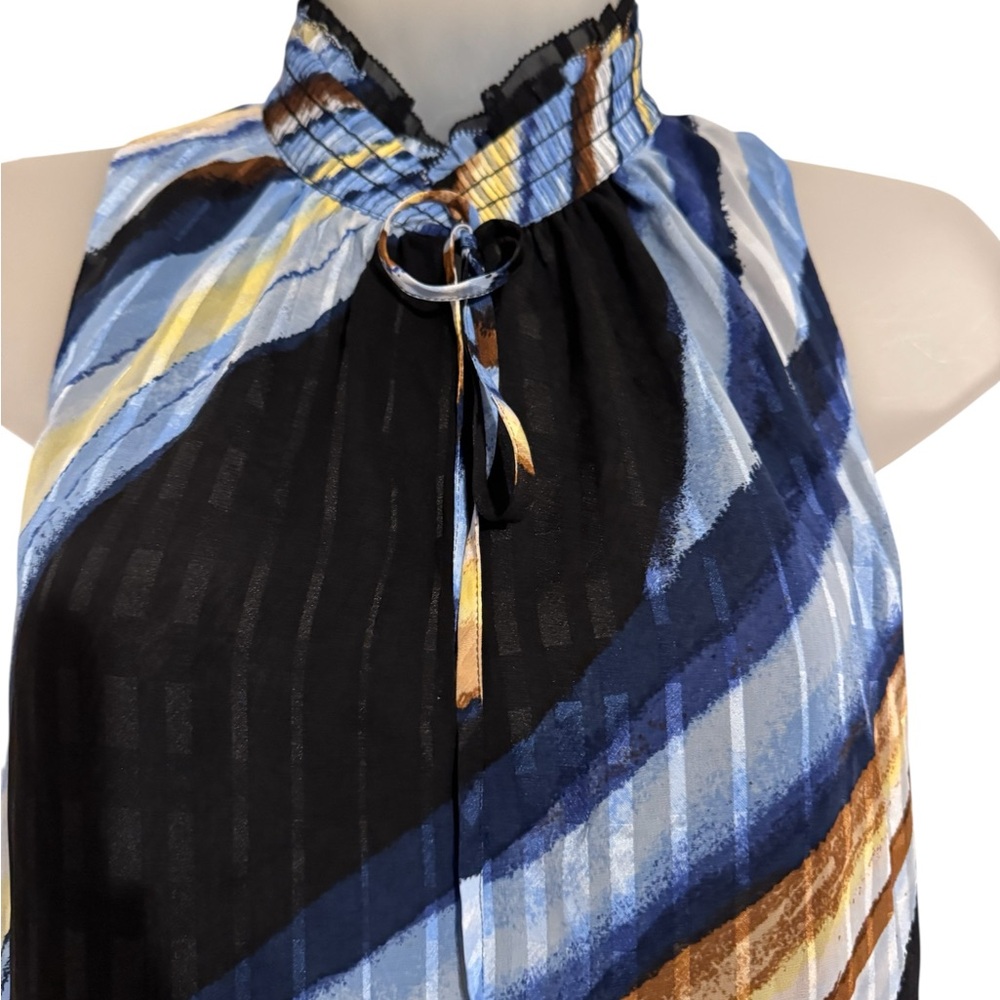 White House Black Market Multicolor Striped Sleeveless Blouse SMALL #7 - Picture 2 of 8